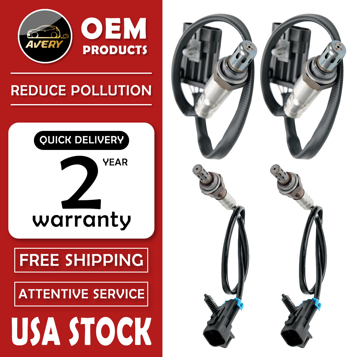 4PCS OEM Upstream & Downstream O2 Oxygen Sensor For Chevy GMC 234-4012 234-4018