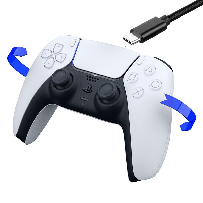 LOT 100pcs 2M Nylon Braid USB Type-C Data Charging Cable For Sony PS5 Controller