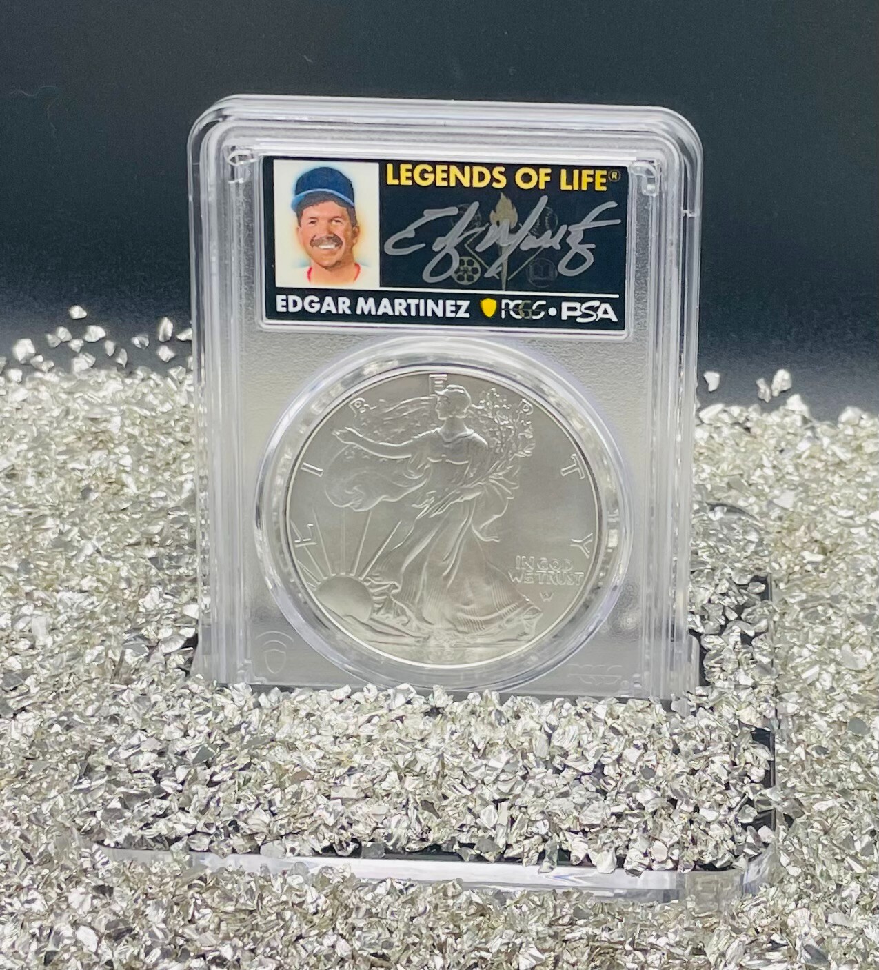 2024 $1 Silver Eagle MS70 FDOI MLB LEGENDS OF LIFE EDGAR MARTINEZ 1 of 15 Mint!