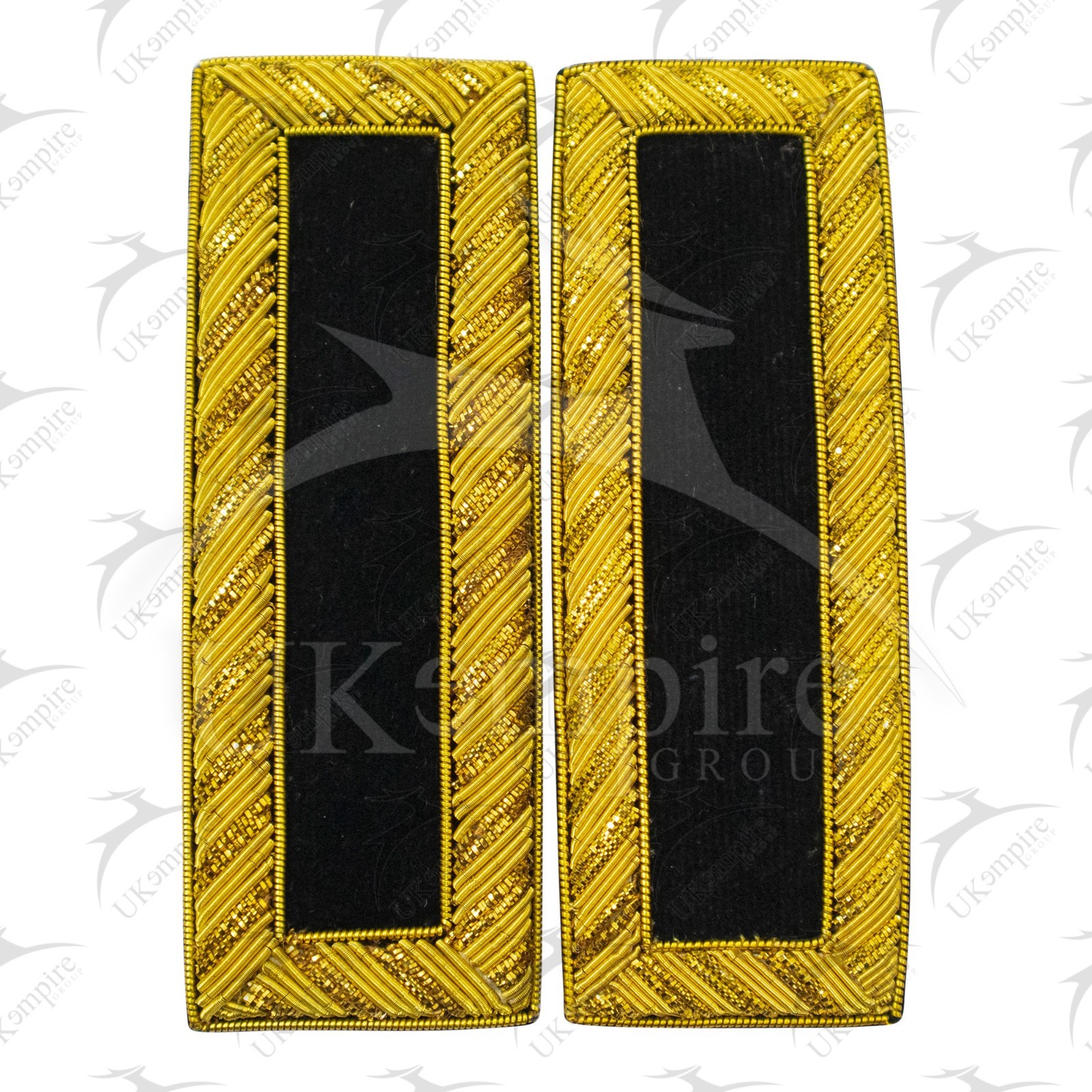 Civil War US Officer Shoulder Boards 2nd Lieutenant (No Bars) Staff Black