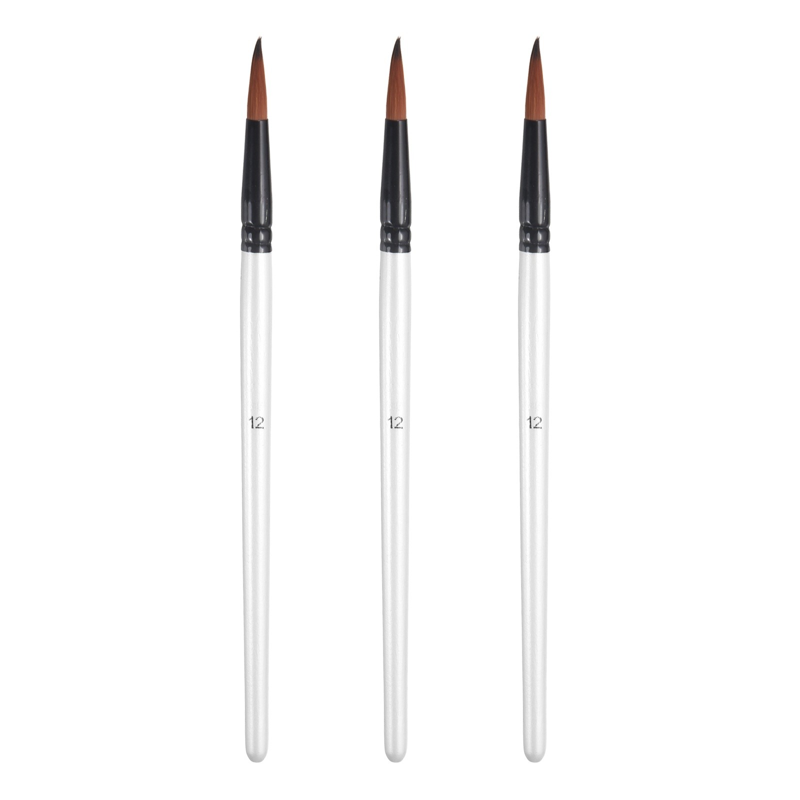 3Pcs Watercolor Brush, Watercolor Paint Brush, White Barrel, Size 12