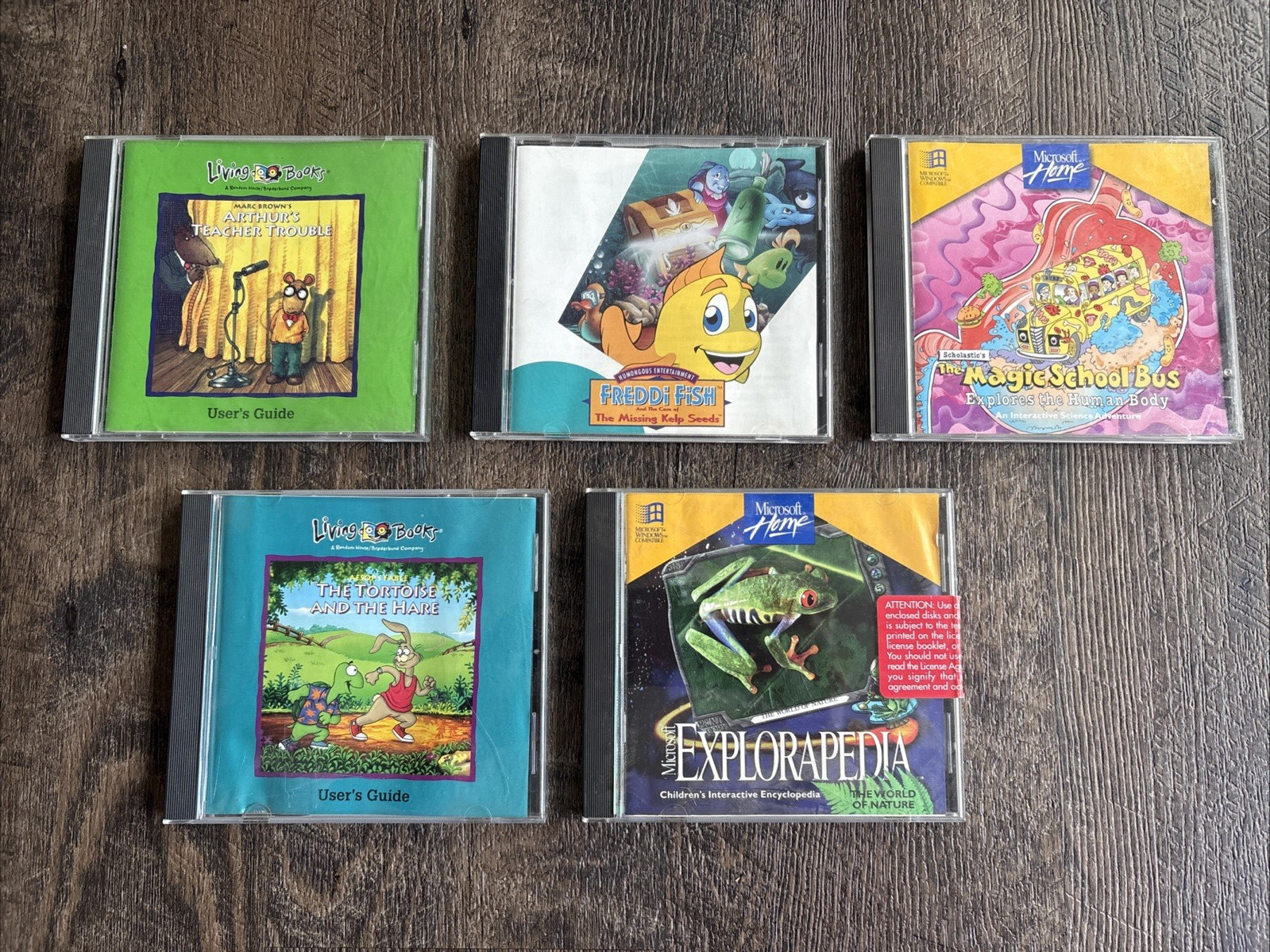 CD-ROM Educational Games Arthur's Teacher Trouble Freddi Fish Magic School Bus