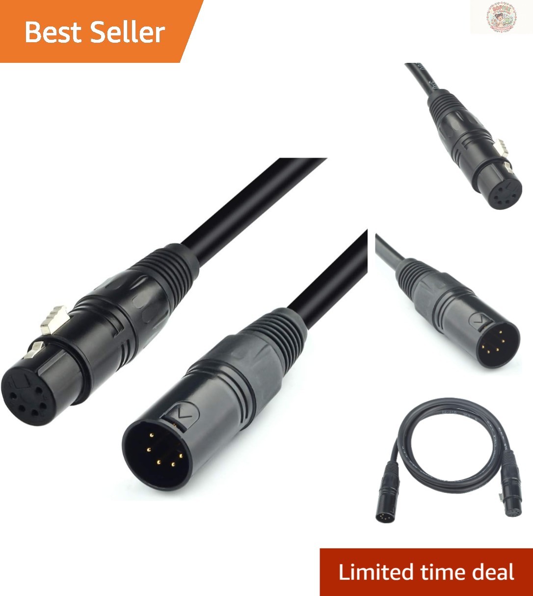 5FT DMX-512 XLR 5 Pin Cable Male/Female - Pro Audio Solution