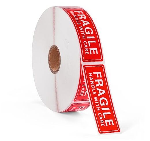 1 x 3 Inch Handle with Care 1000 Permanent Adhesive 1" x 3" 1 Roll - 1000 PCS