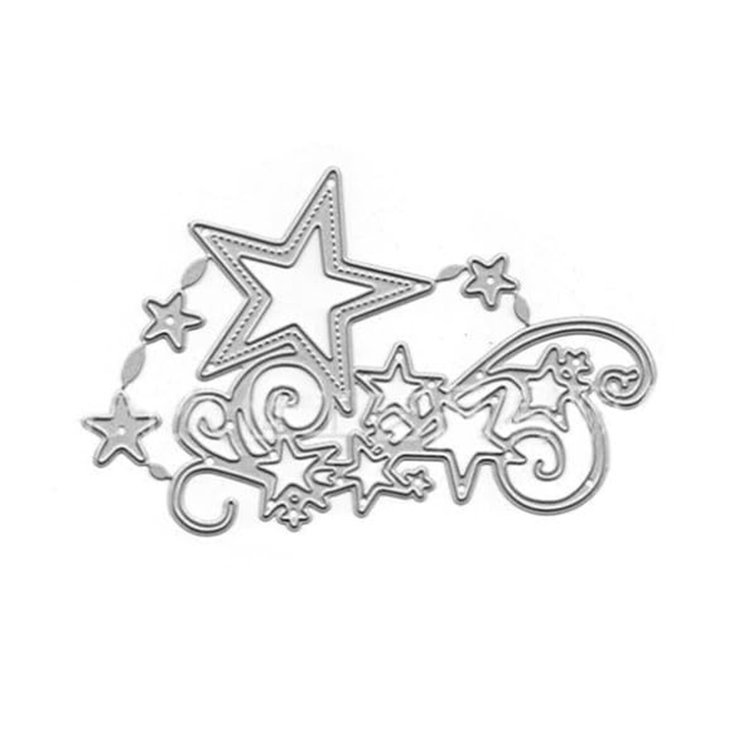 1Pc Silver Star Cluster Edge Cutting Dies for Card Making, Scrapbooking Die-C...
