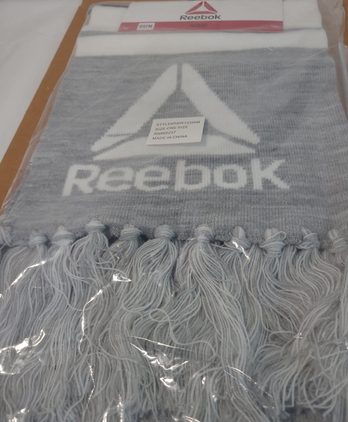 Reebok Set Rally Scarf Fringe and Beanie Fleece Lined Pompom Soft NEW with Tags