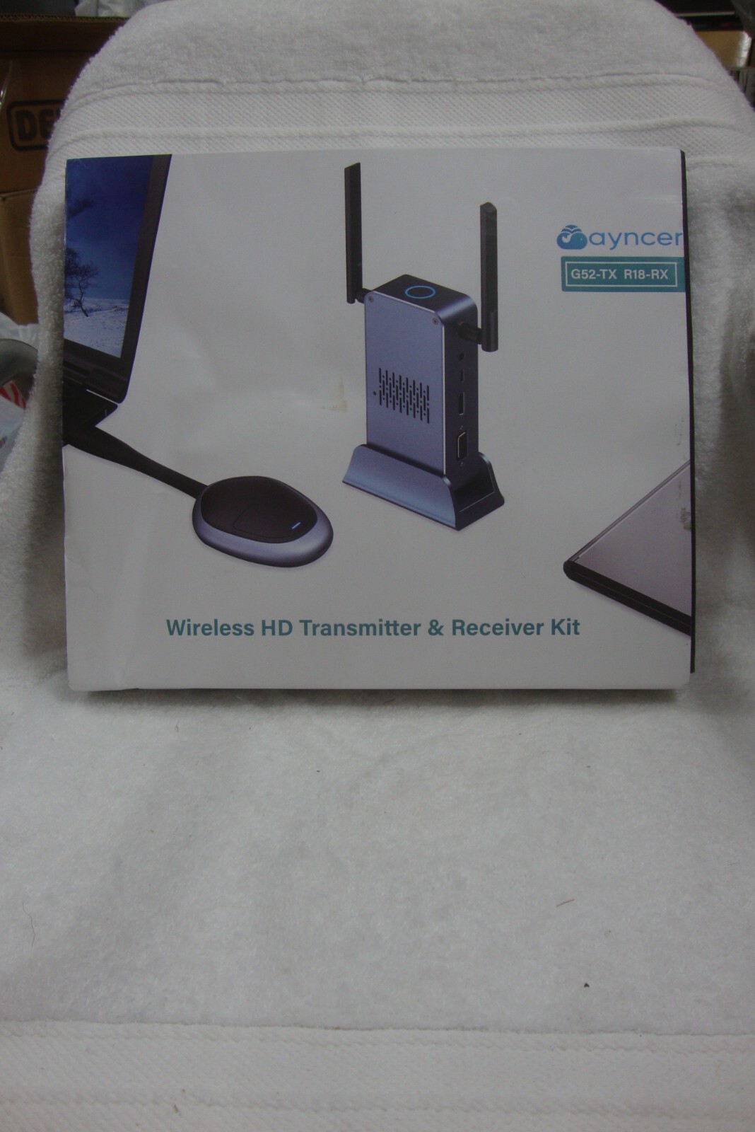 Ayncer Wireless HD Transmitter & Receiver Kit G52-TX & R18-RX Units New Open Box