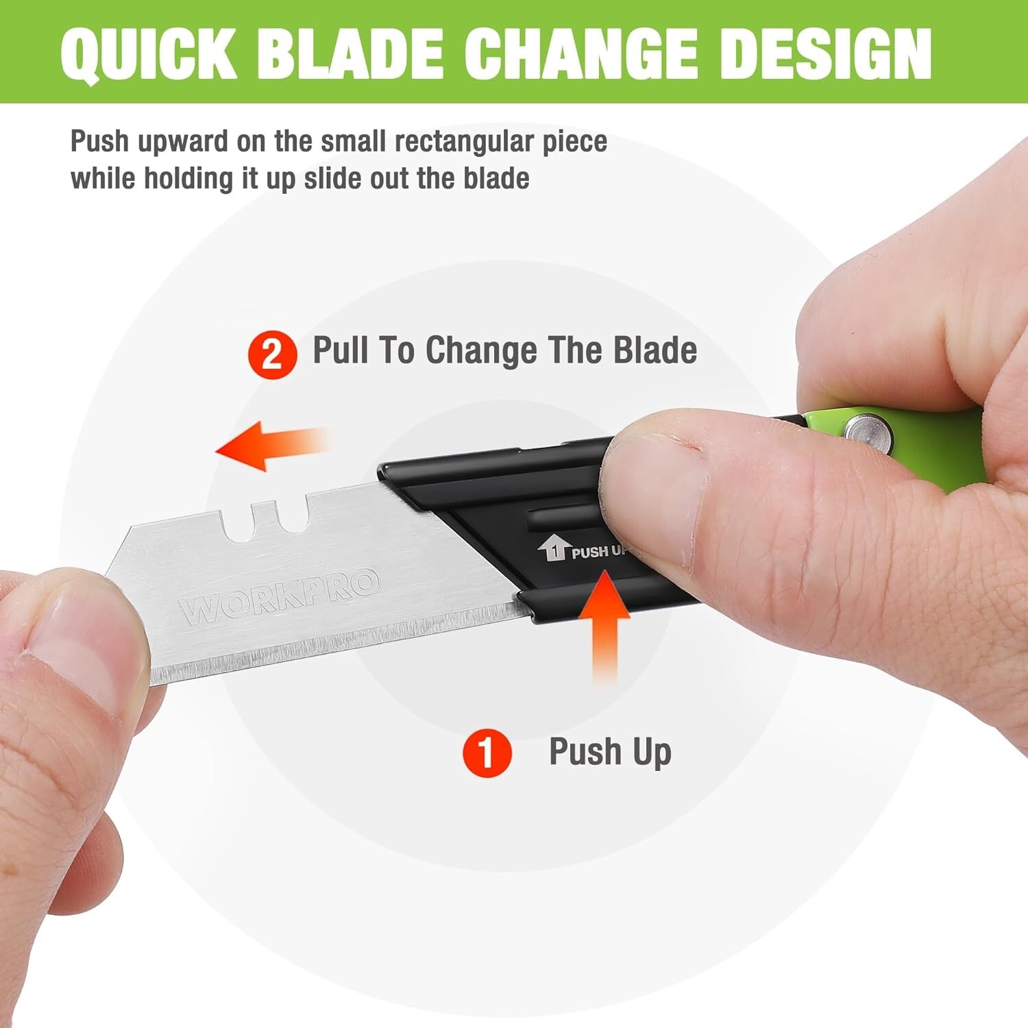 WORKPRO 3PCS Folding Utility Knife Mini Box Cutter Axis Lock Quick-change Blades