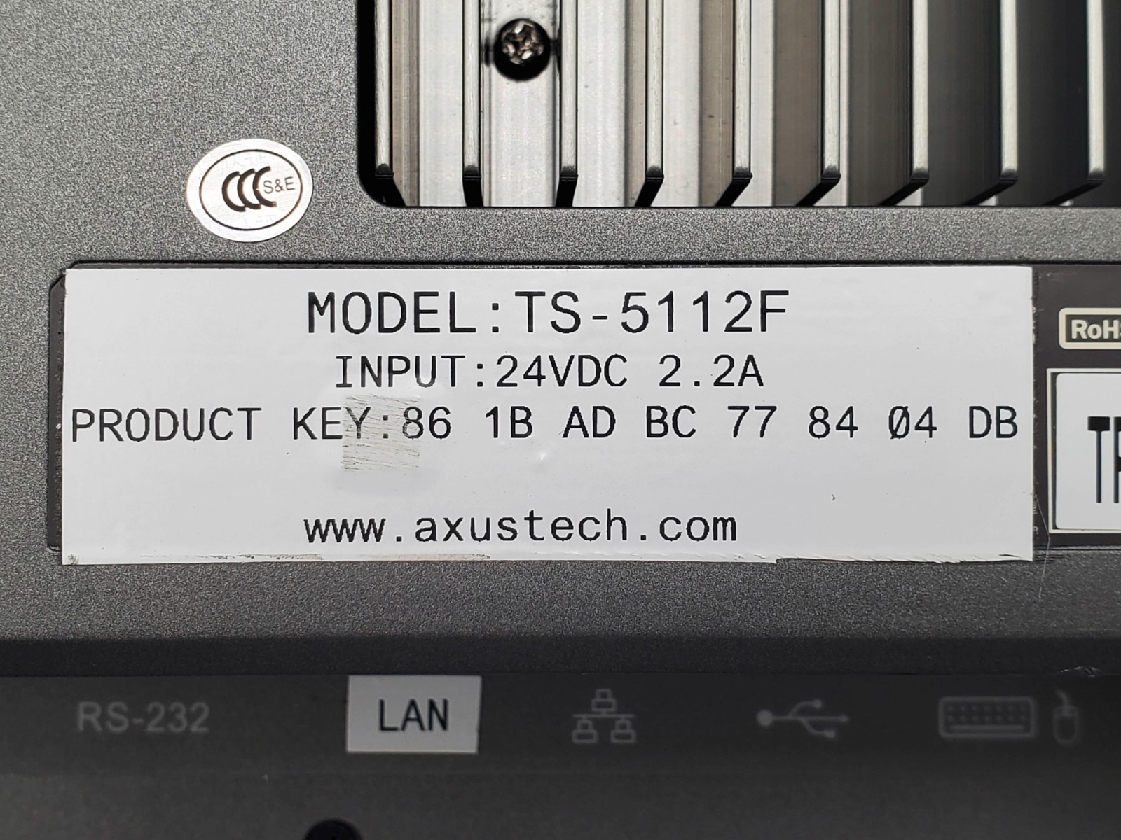 Advantech TPC-1271H-D3AE Operator Interface Panel TS-5112F