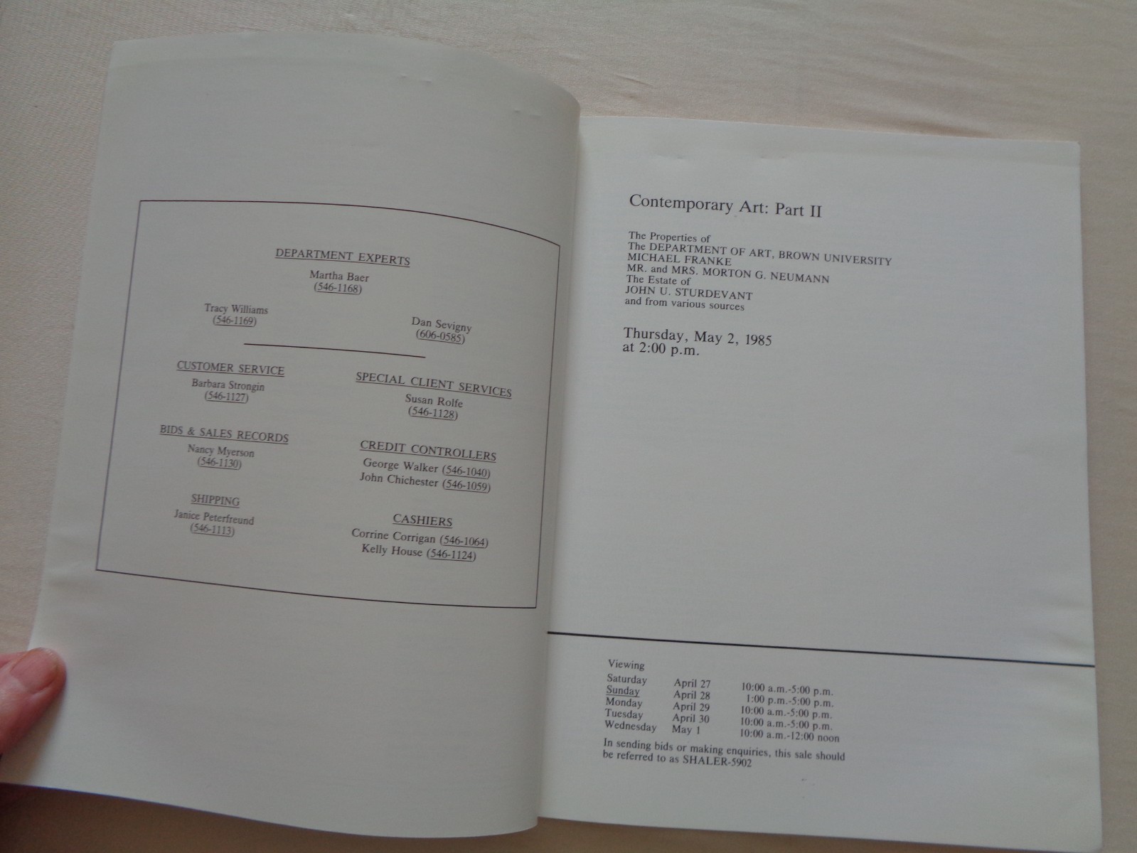 Christie's Auction Catalog 1985 Contemporary Art Christo Dzubas Ruscha Stella