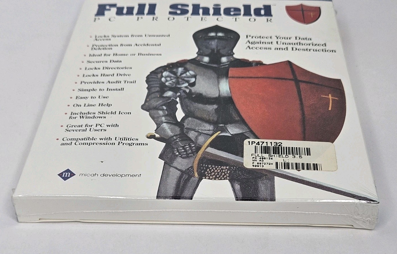 Rare Sealed Full Shield PC Protector Micah DOS 3.5" Diskettes Windows PC Big Box
