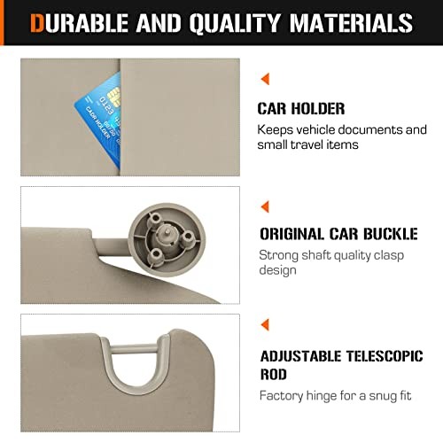 Simple Plastic Sun Visor for 2002-2009 Dodge Ram 1500, 2500, 3500 Driver Left