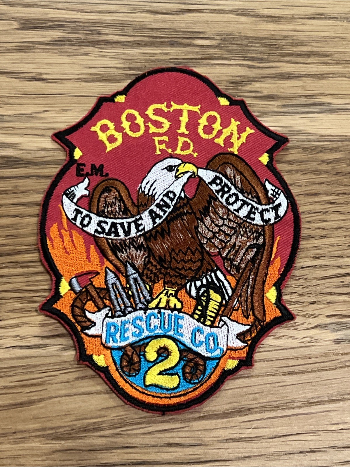 Vintage Obsolete Fire Dept Patch Boston Rescue No 2