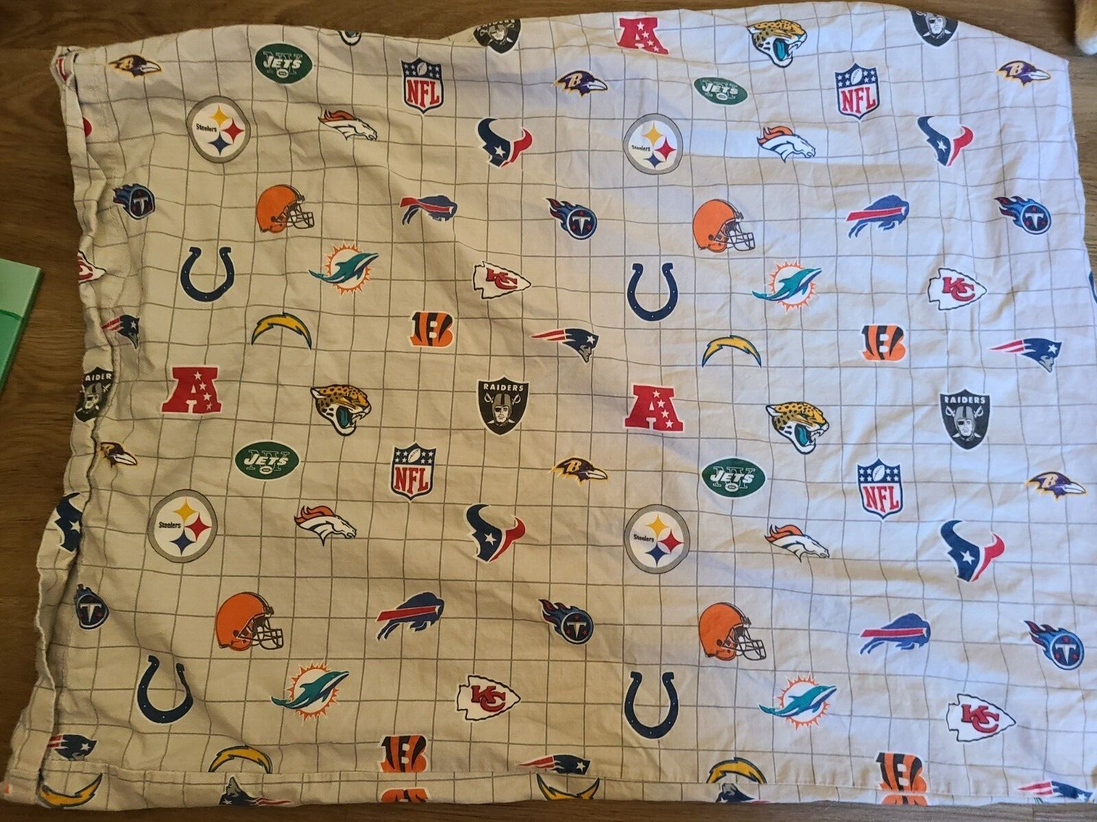 Pottery Barn Kids "Football Logos - Light Gray" Pillowcase