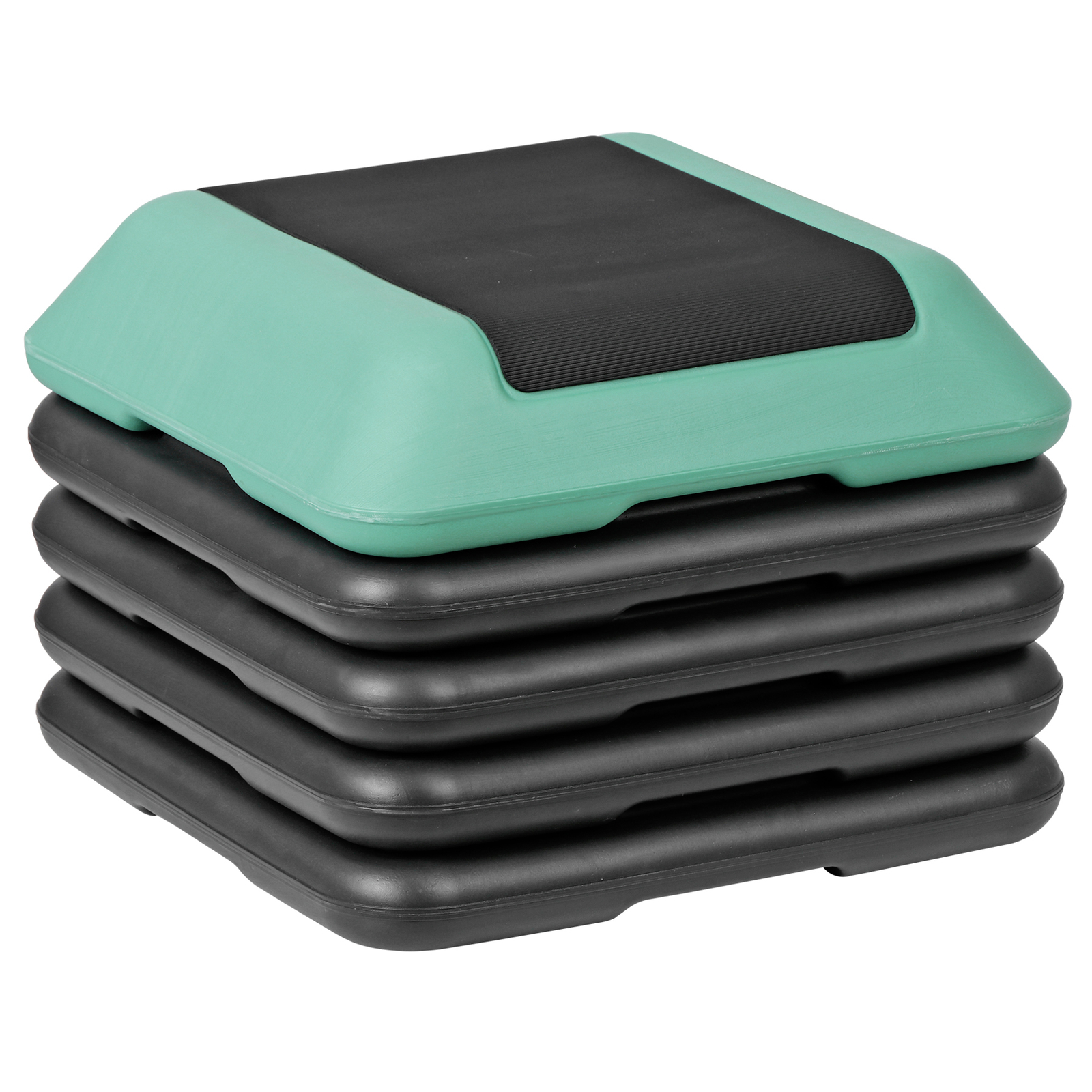 16''×16'' Exercise Aerobic Step Platform with 4 Risers Exercise Stepper Green