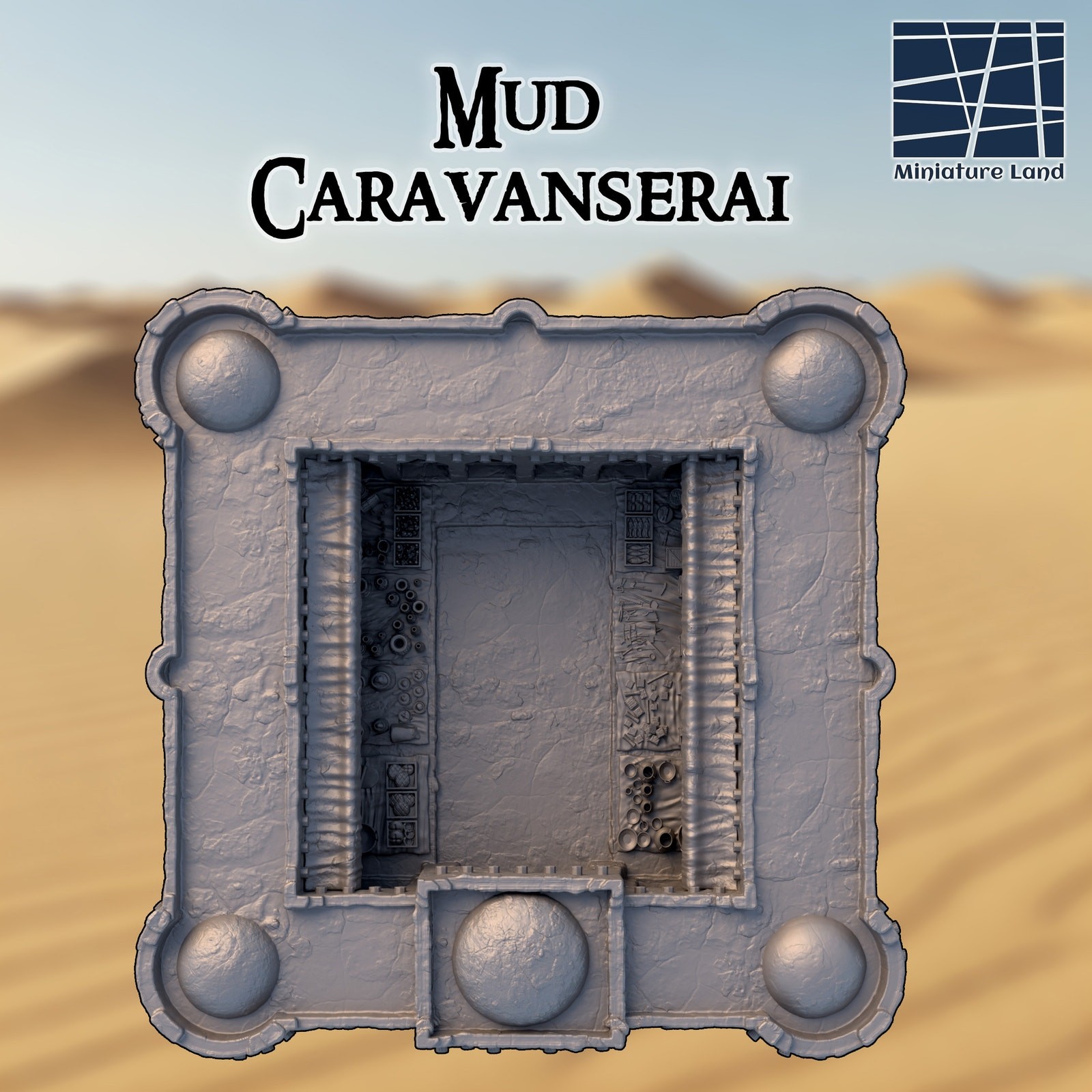 Mud Caravanserai DND, Wargames Tabletop Terrain 28mm