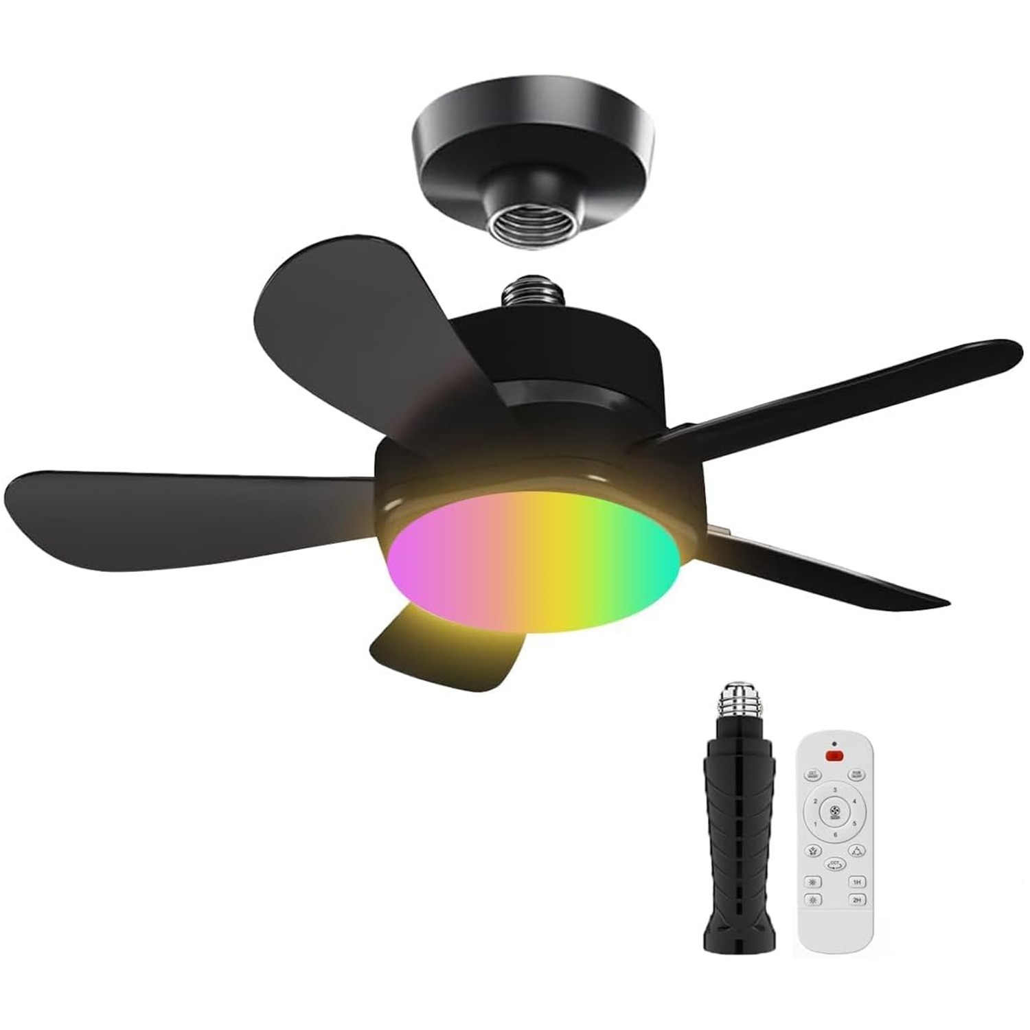 Smart Fan Lamp with APP Remote Control LED RGB Dimming E27 Socket Fan Light