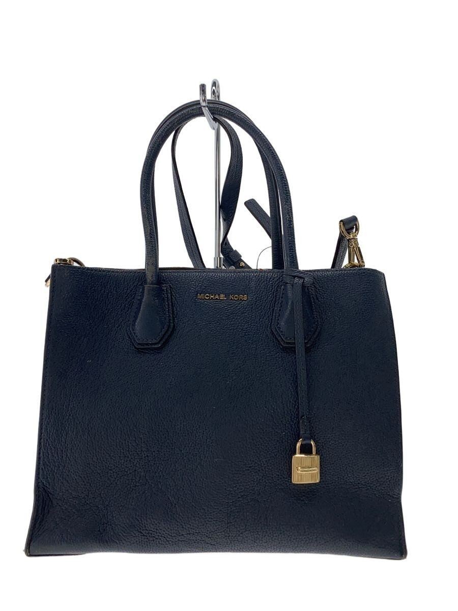 MICHAEL KORS Shoulder Bag Leather NVY 2 way Hand Scratched Used