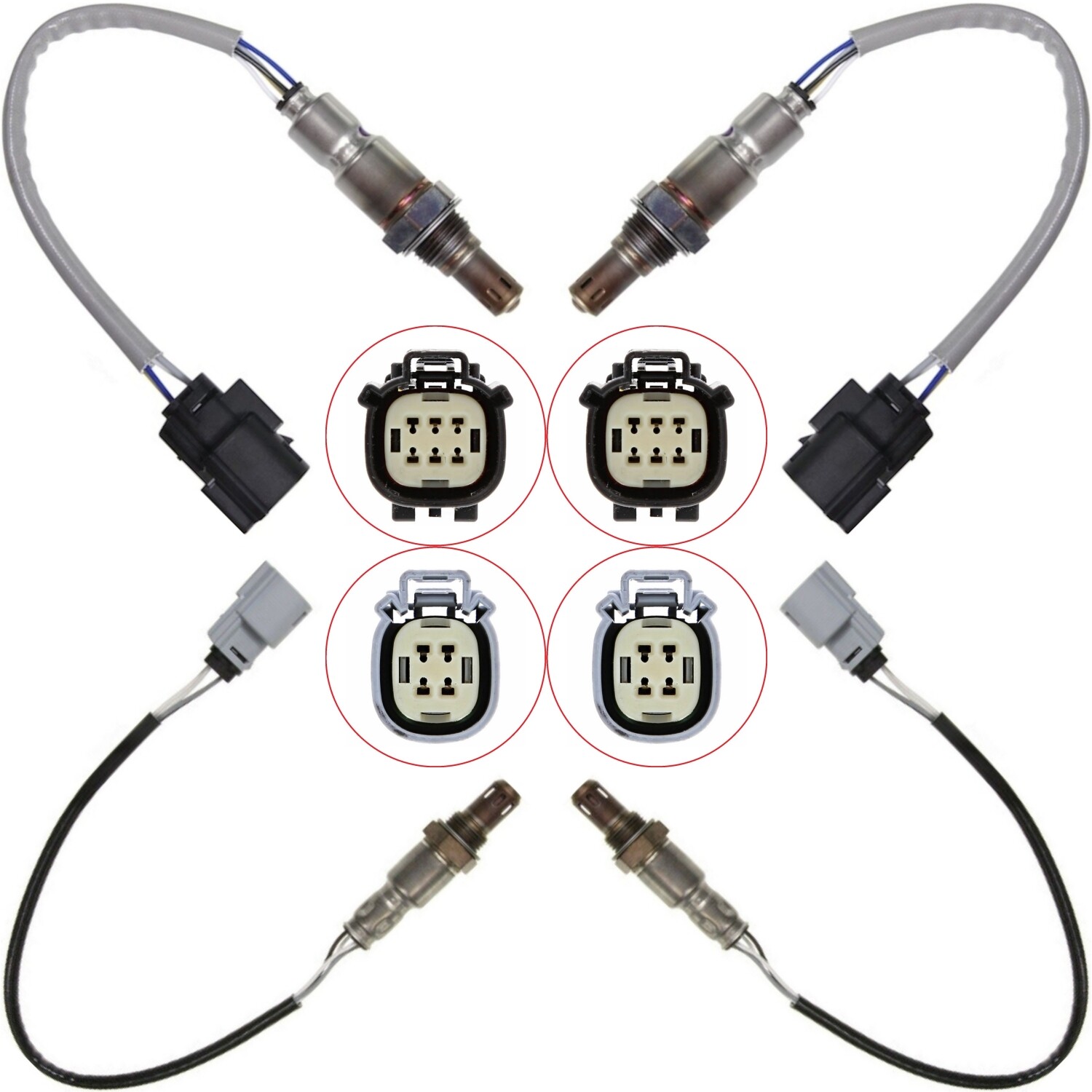 4pcs Oxygen Sensor Up+Downstream For Ford 2015-2019 Edge 2016-2019 Explorer 3.5L