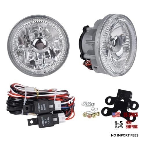 2PCS Front Bumper Universal Fog Light Replacement 3-1/4 inch Chrome Round