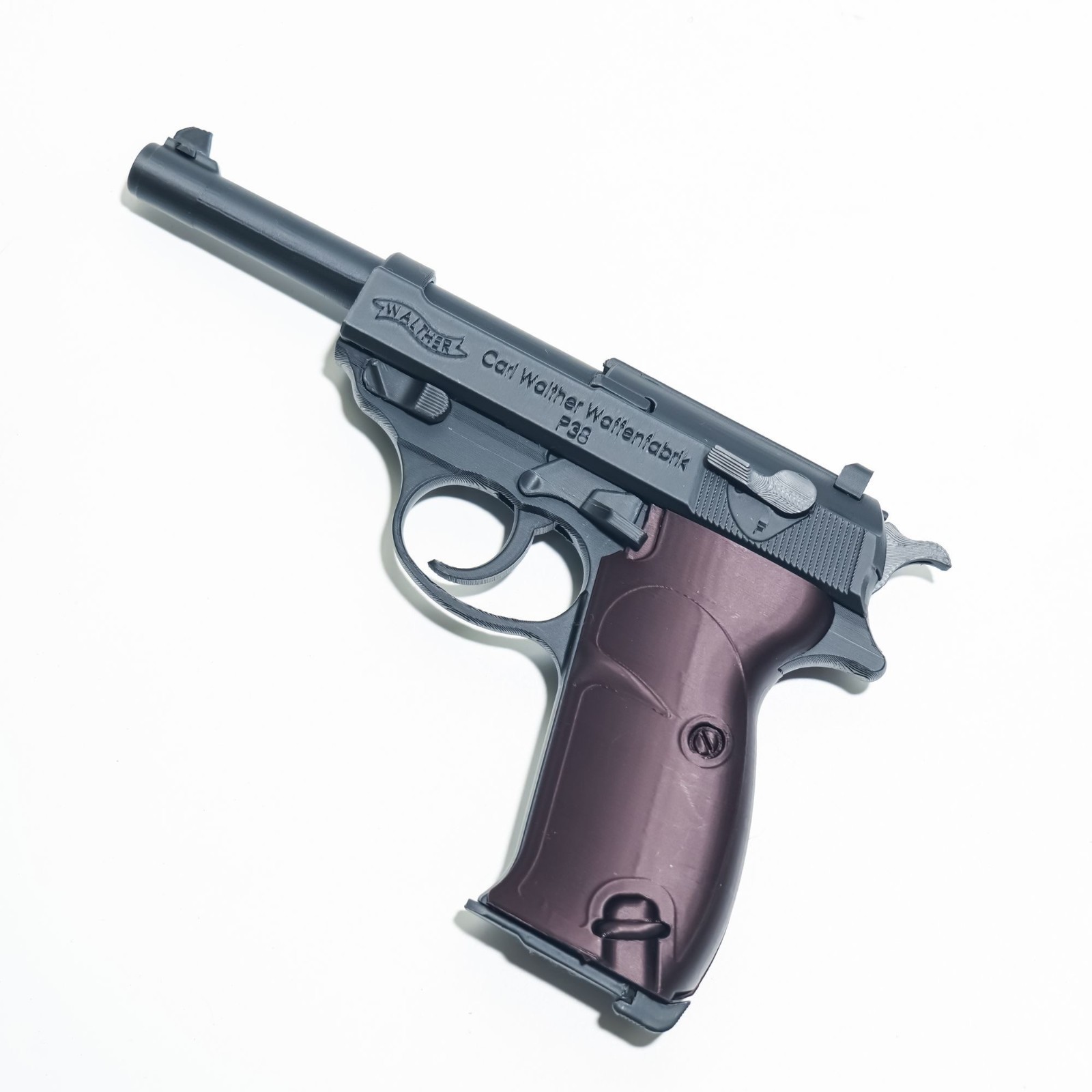 P38 Pistol Prop Model for Film & Cosplay - Plastic, Non-Firing, Inert Replica
