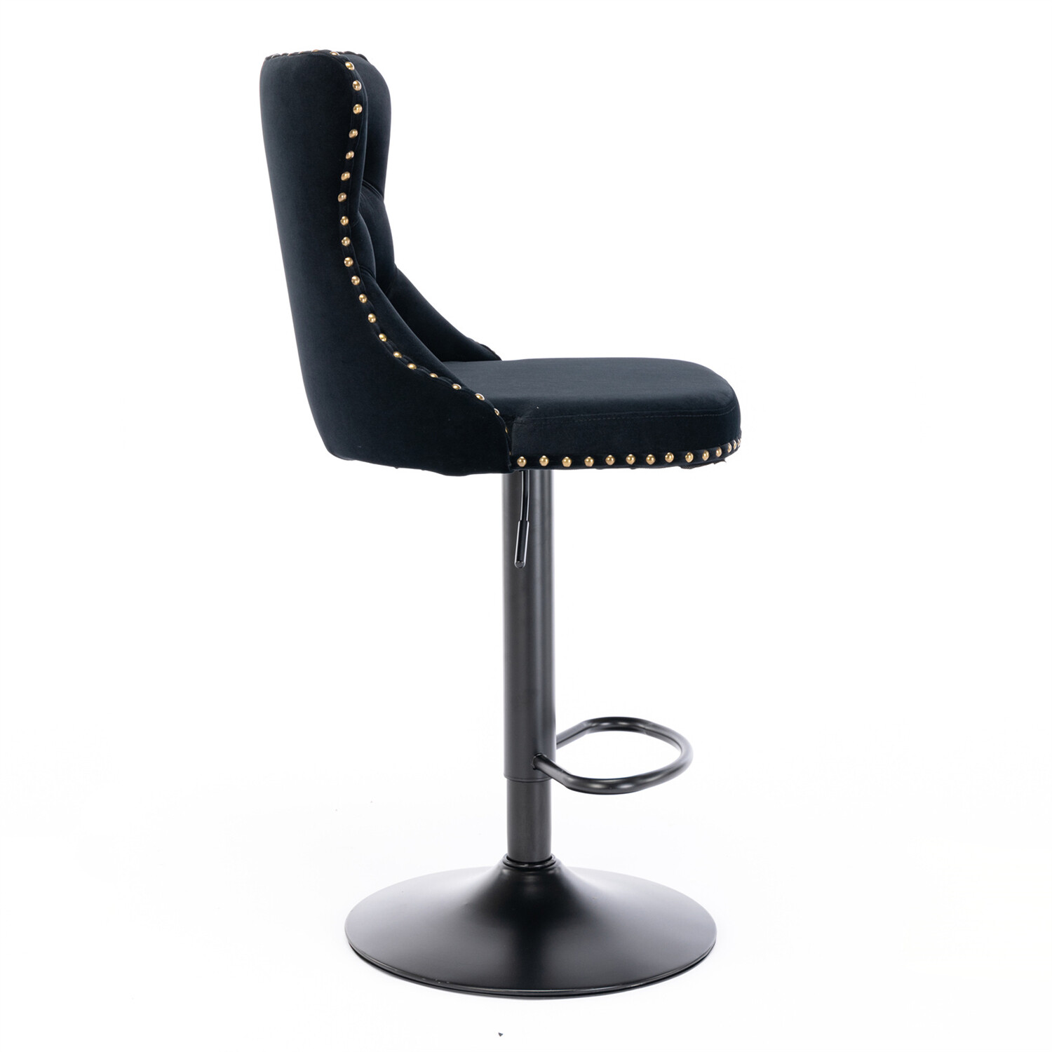 Set of 2 Swivel Bar Stools Counter Height Adjustable Velvet Dining Chairs US