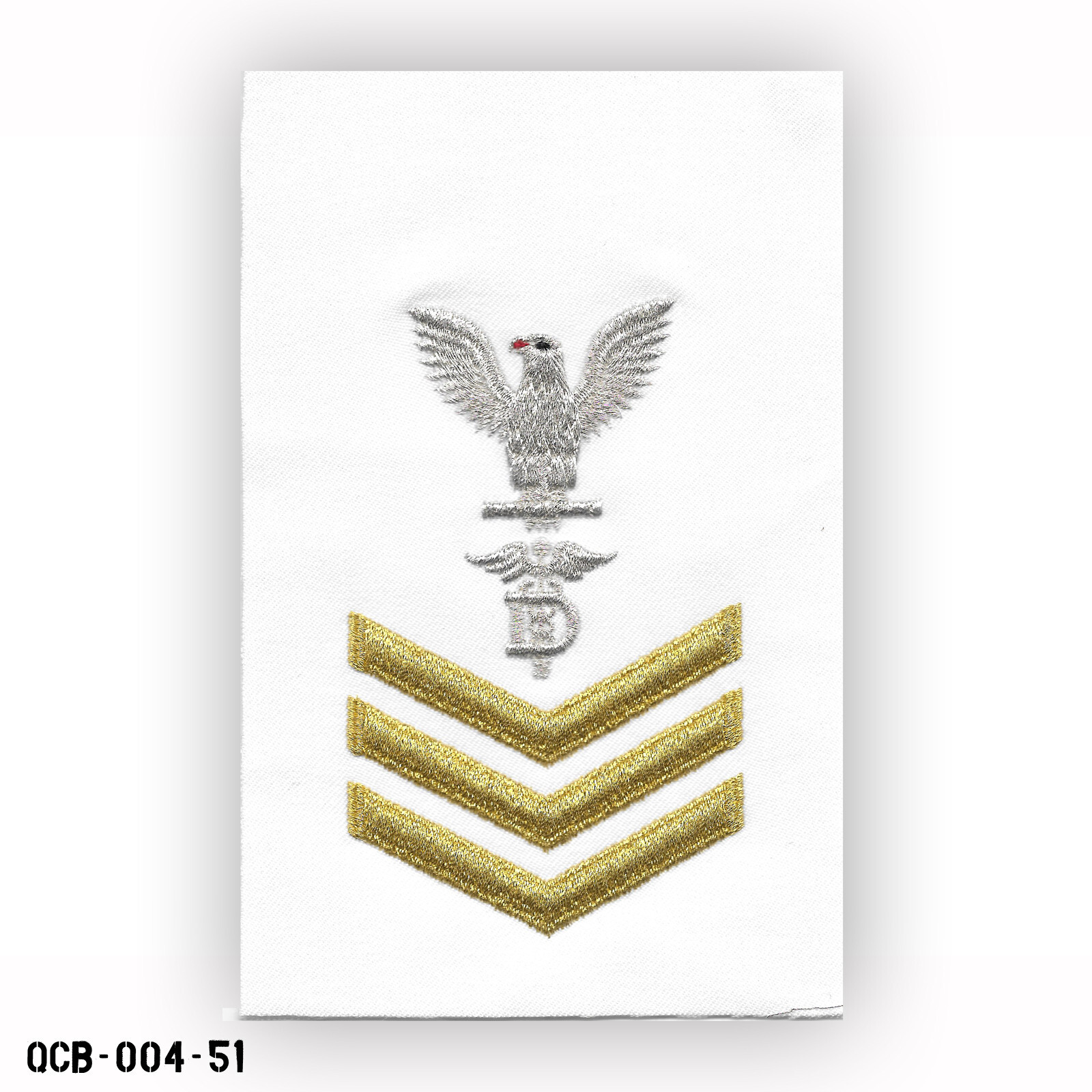 Dental Tech White Sleeve Patch ~ US Navy E-6 Petty Officer First Class ~ NEW