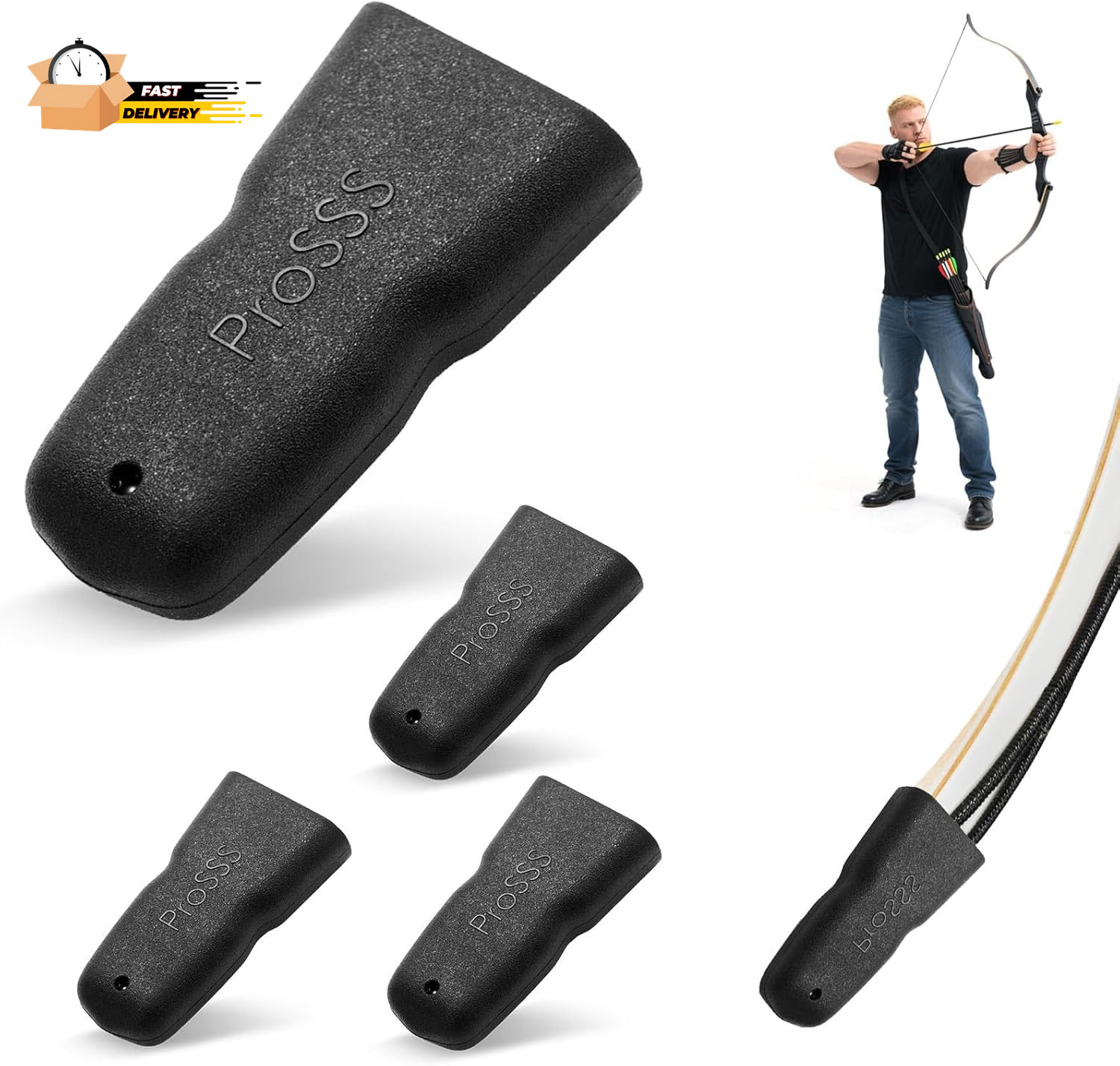 Recurve Bow Tip Protector 2 or 4 Pack–Archery Accessories for Recurve Bo
