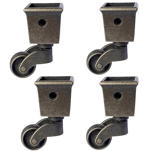 Antique Polished Caster Wheels | Zinc Alloy 25mm/ 1"  | Set of 4