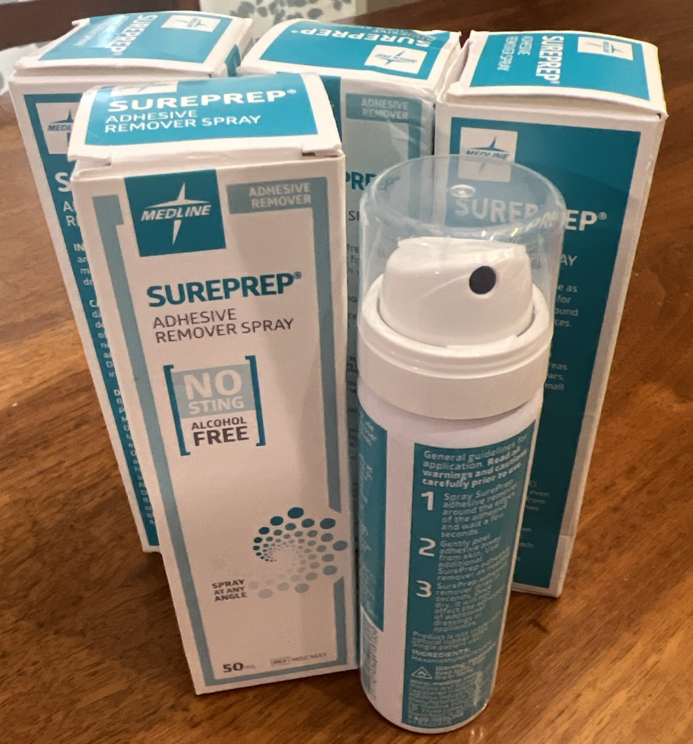 Lot Of Four Medline Sureprep Adhesive Remover Spray, 50 mL￼Exp 2027