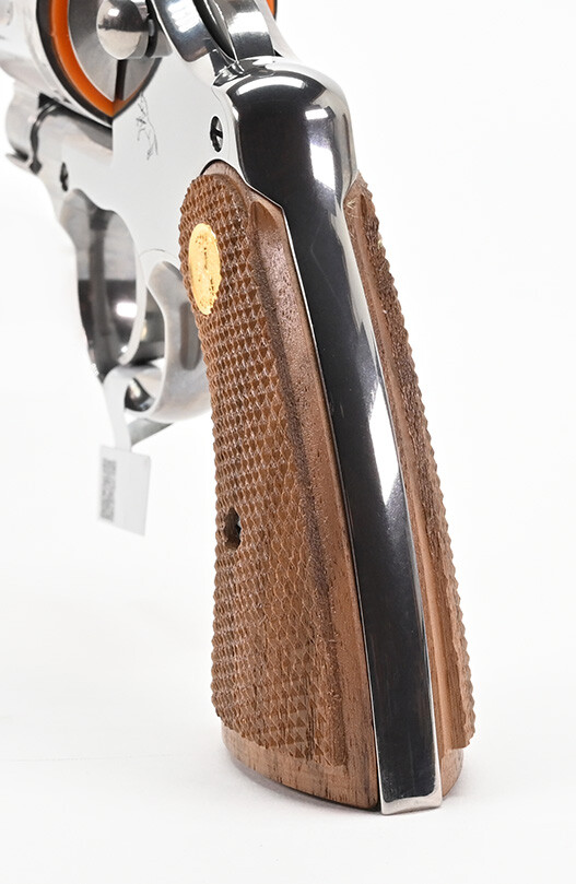 New Colt Python I-Frame Wood Checkered Service Grip With Gold Medallions