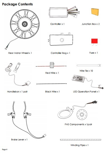 26" Rear Hub Motor LCD E-Bike Electric Bicycle Conversion Kit Fat Tire 48V 1500W