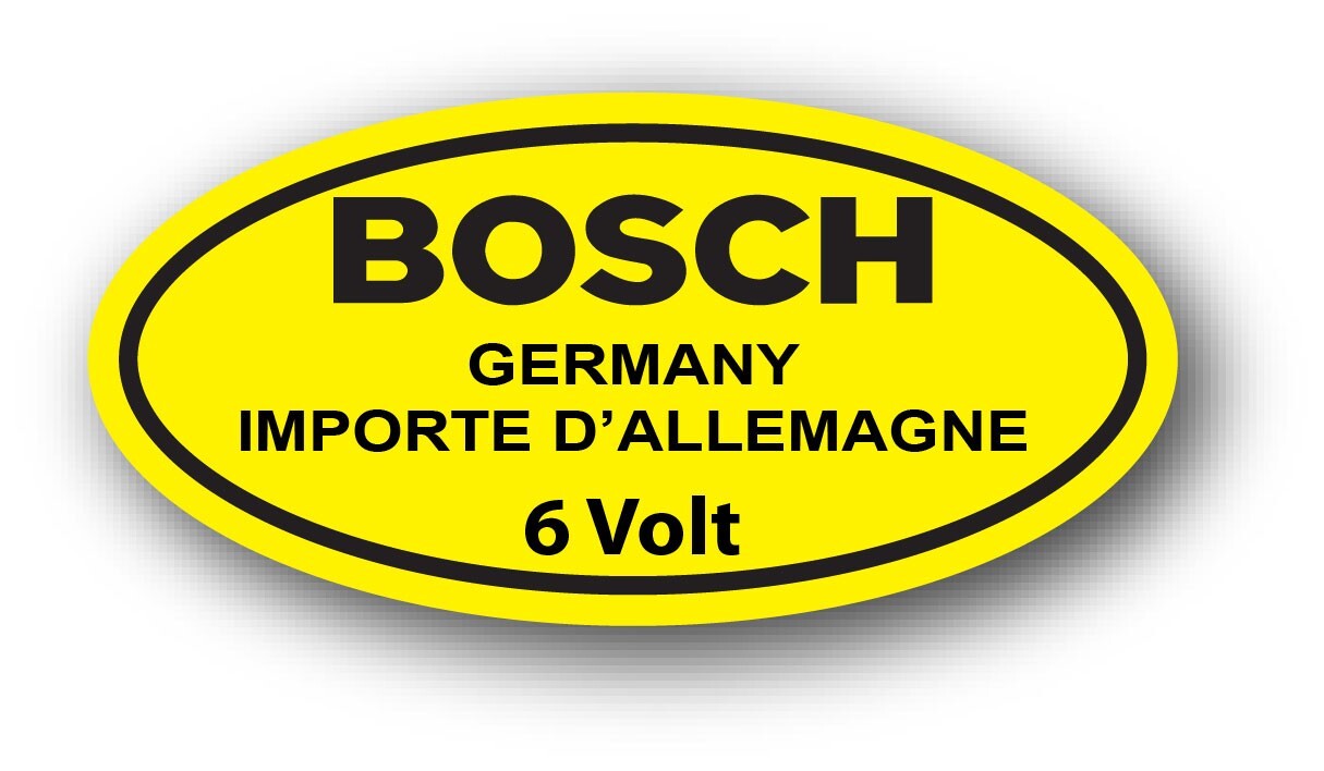 Fits VW Porsche Bosch 6 Volt Decal Sticker High Quality Outdoor Weatherproof