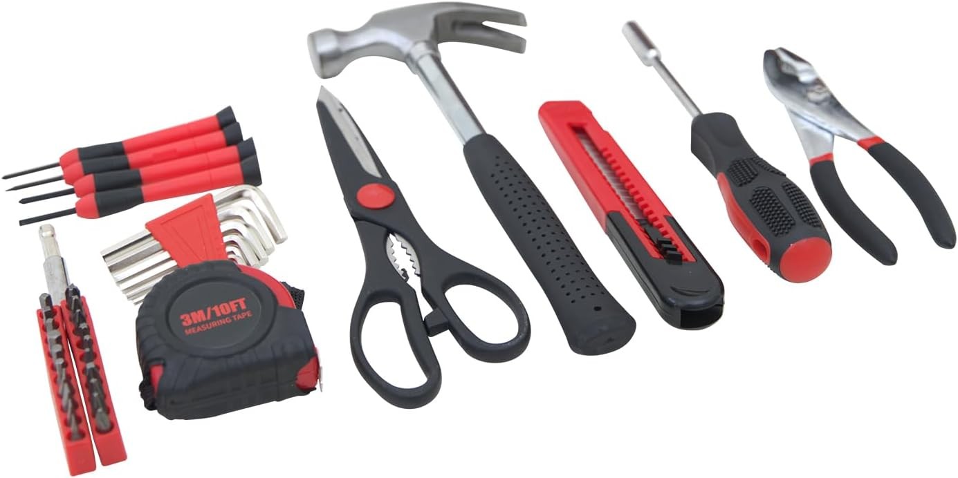 Household tools kit with storage toolbox