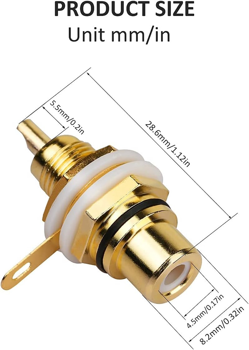 4Pcs Audio Terminal Jack Panel Mount RCA Lotus Head Welding Female Socket Connec