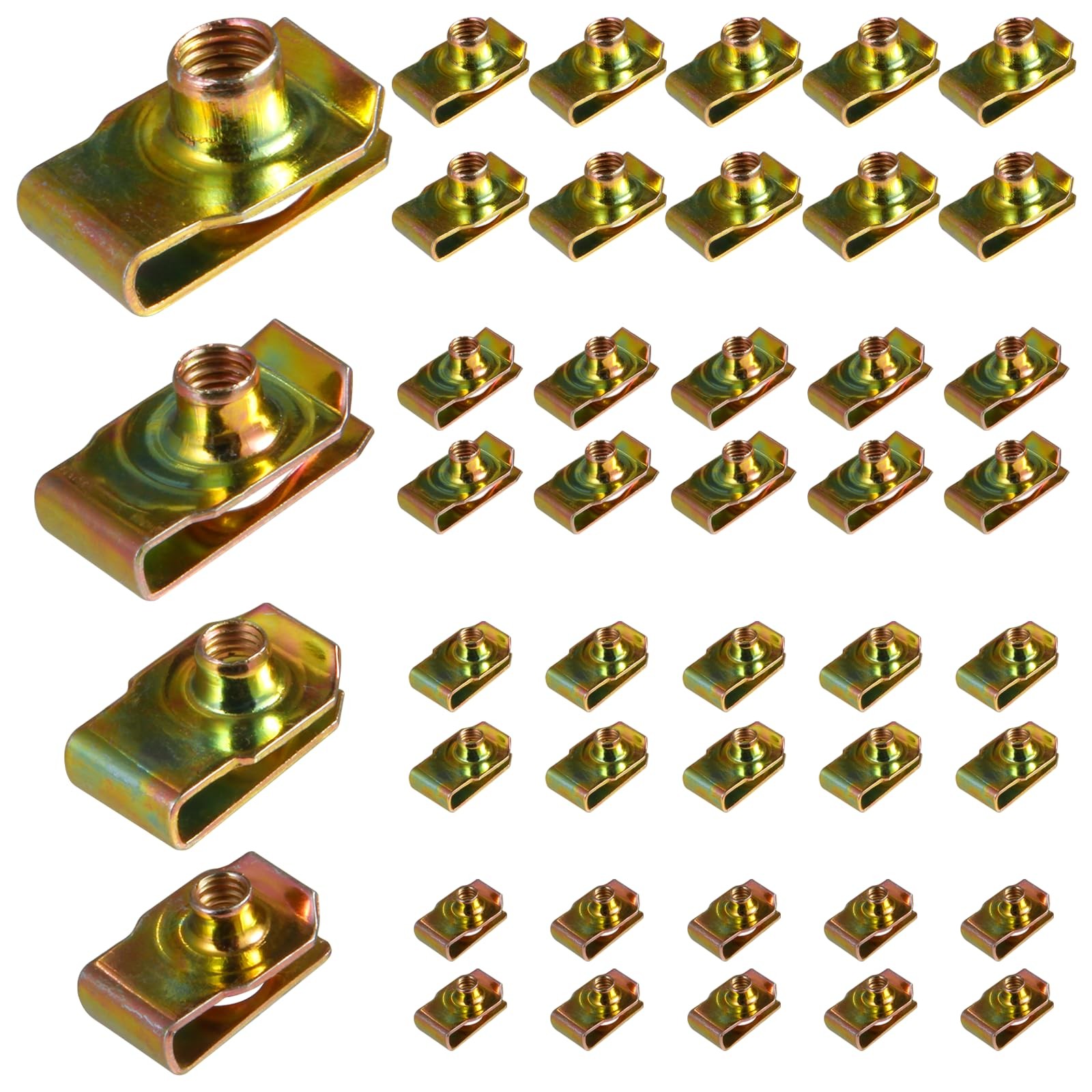 40 Piece U-Clip Nut Set for Auto Car, M4 M5 M6 M8 U-Nut Assortment Kit, Suita...