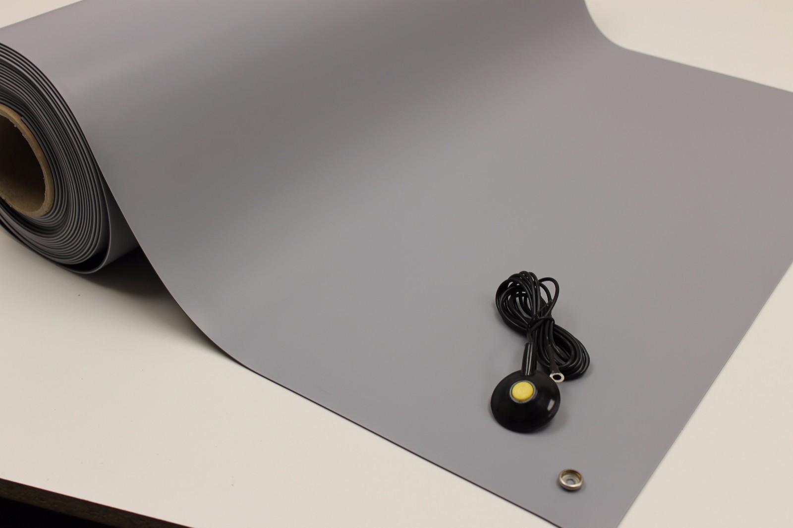 2LAYER RUBBER ESD ANTI-STATIC GROUNDING MAT- 20 X 24 W/GROUND CABLE-GRAY