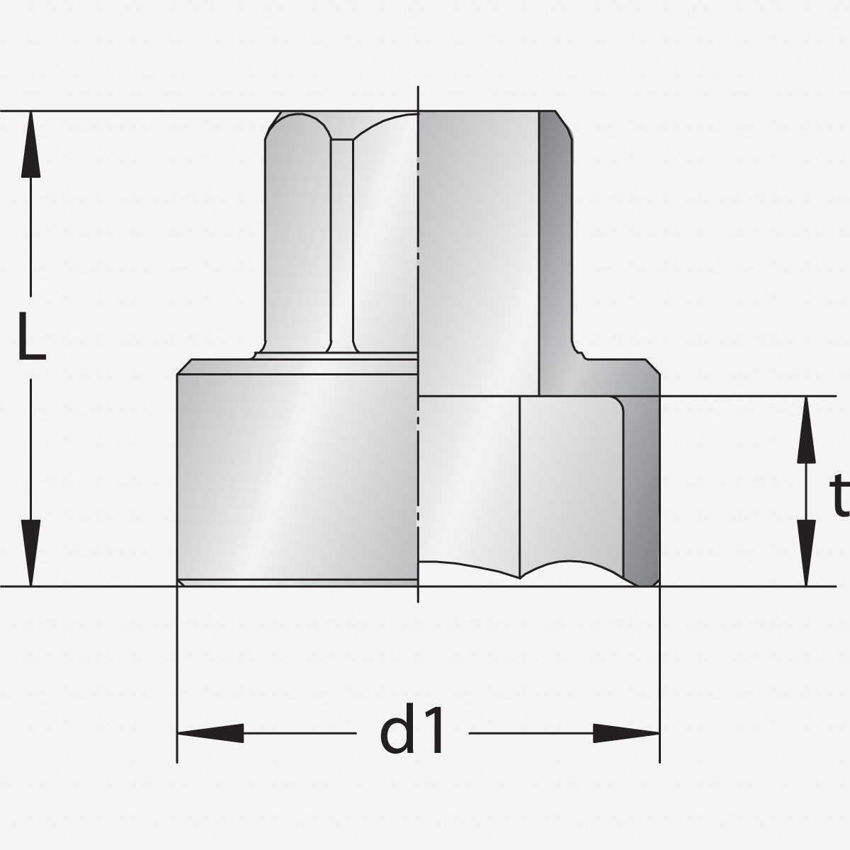 Gedore 19 SK Hex Drive Socket, Short 15 mm