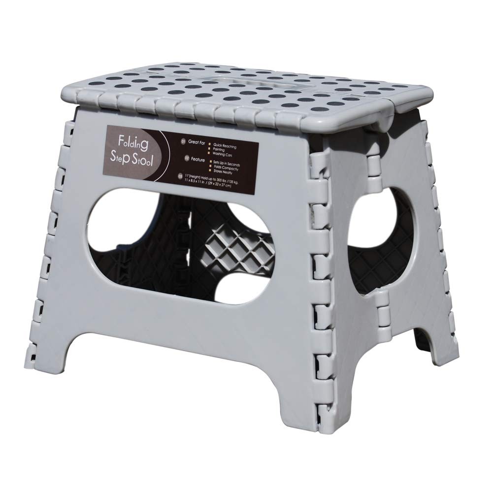 Non-Slip Folding Step Stool, Sturdy Safe Enough - Holds up to 300 Lb - 11 inc...