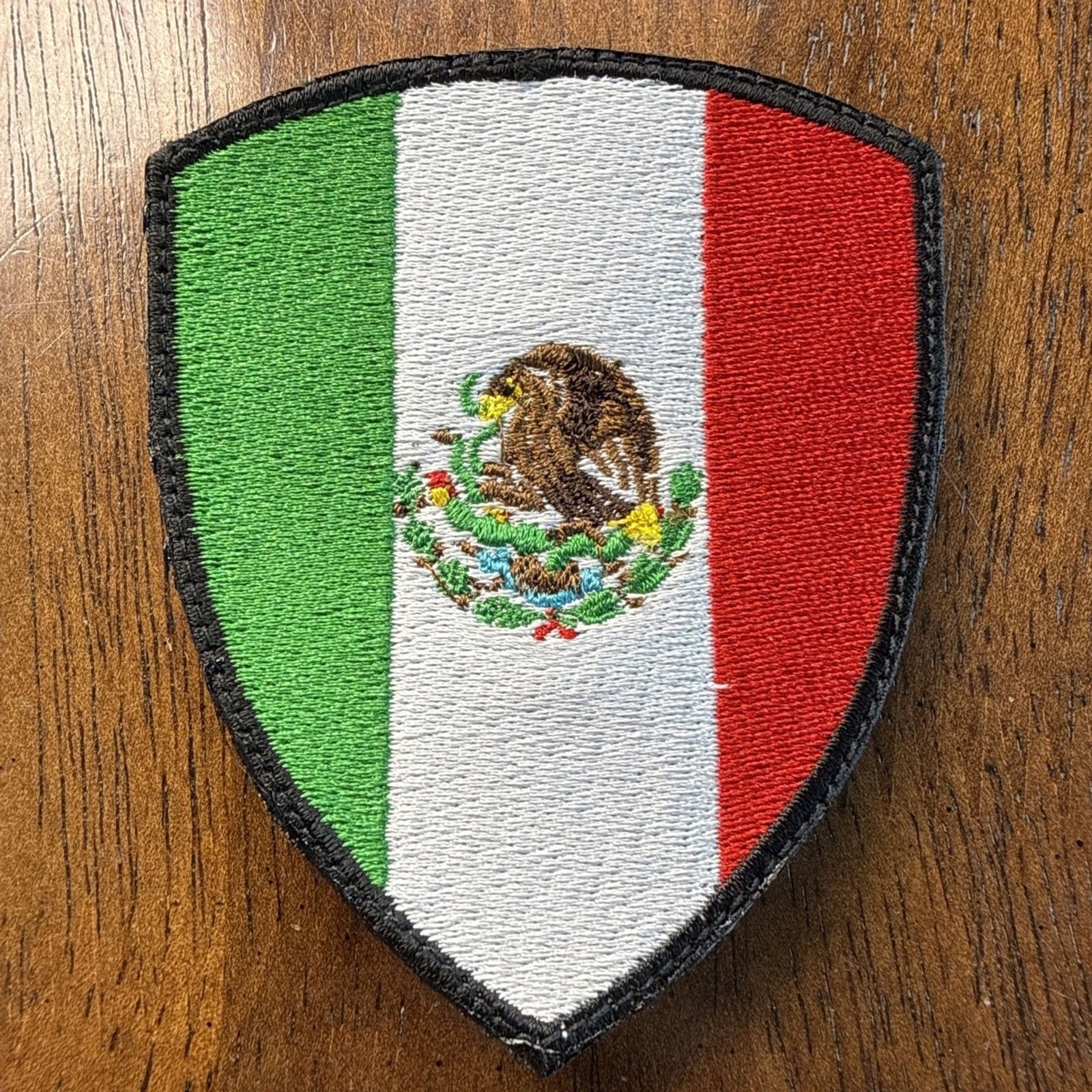PREMIUM Mexico Mexican Flag Patch Shield Embroidered Hook Loop Raiders Dodgers