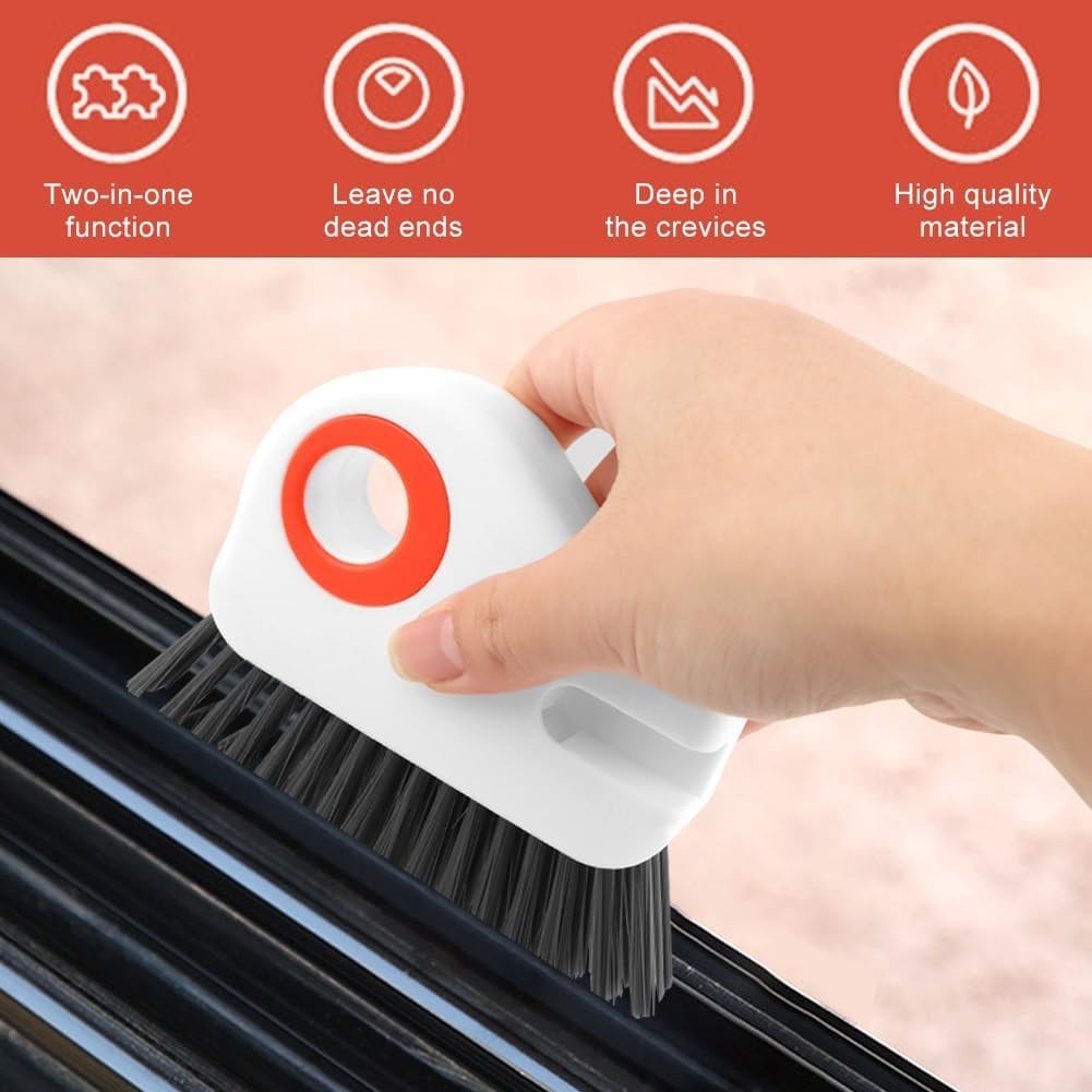2Pcs 2 in 1 Groove Cleaning Brush, Window Track Cleaning Tools with Hidden Scrap