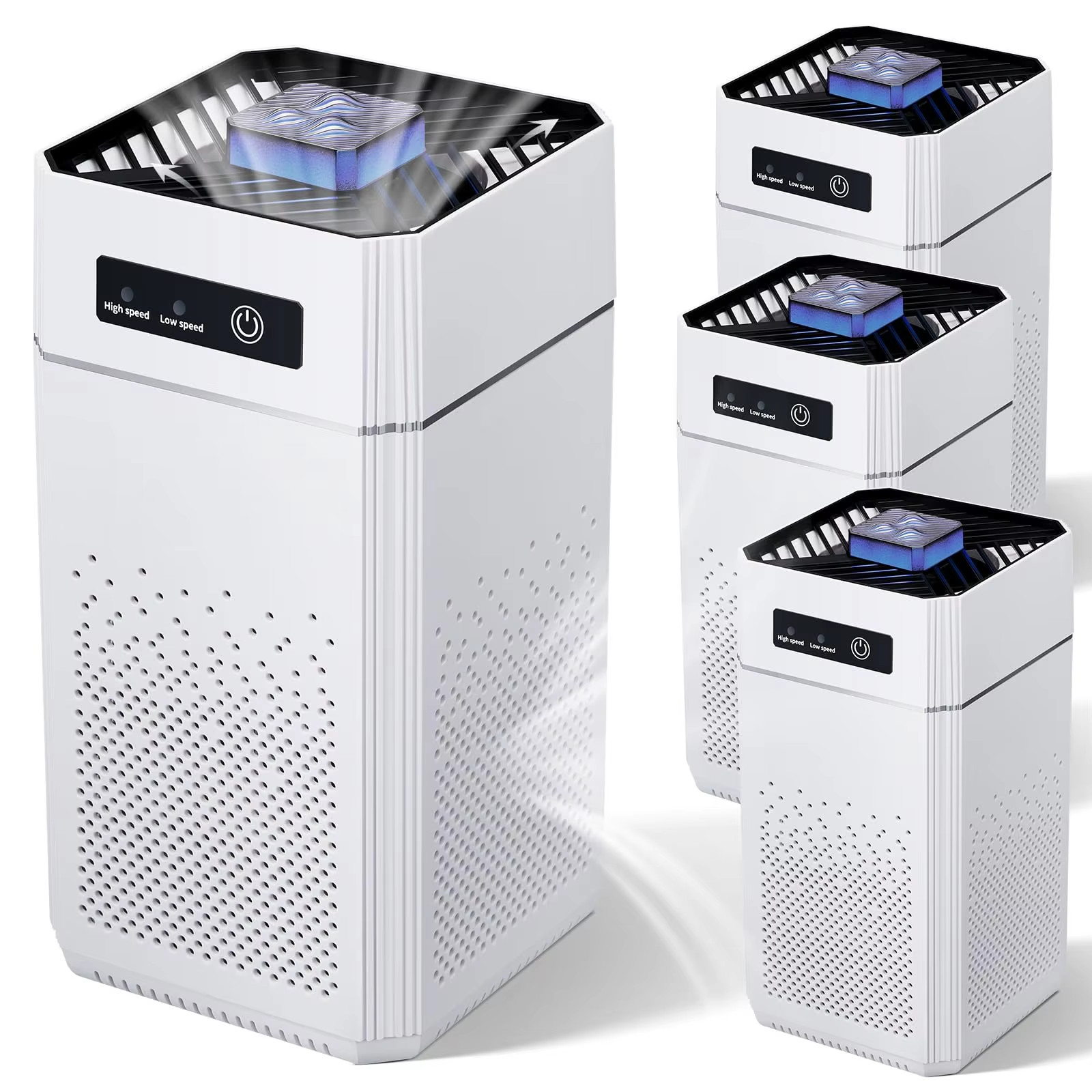 4PC Air Purifiers For Large Room Medical Grade HEPA Air Purifier Smoke Odor Home