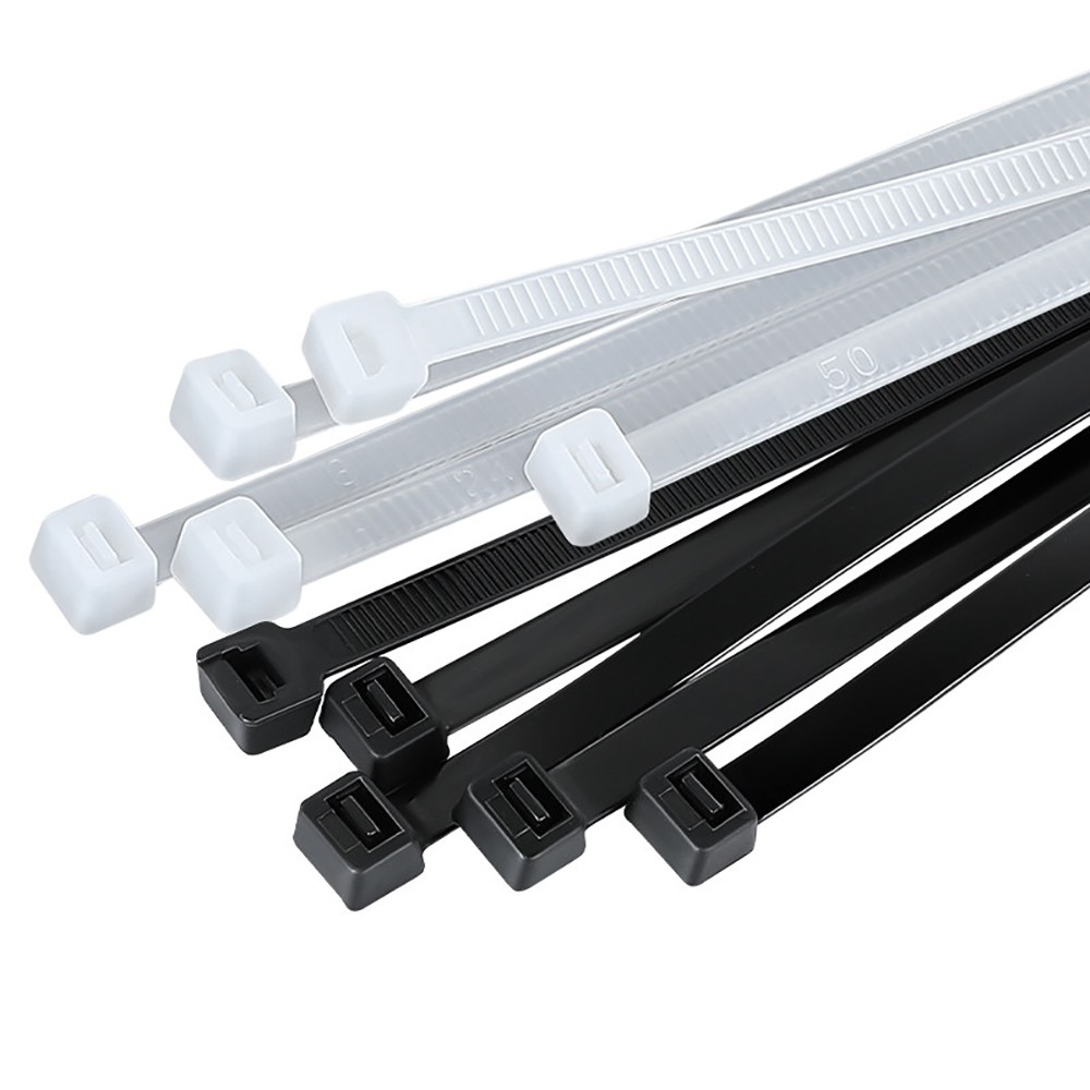 Nylon Self-Locking Zip Ties Black & White W=2.5-8.8mm L=60-1500mm Cable Ties