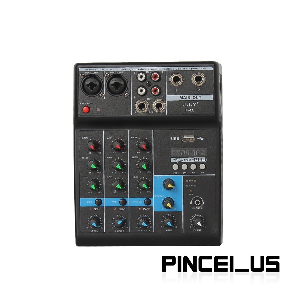 Bluetooth 4-way Tuning Table USB Audio DJ Mixer Reverberation DJ Device