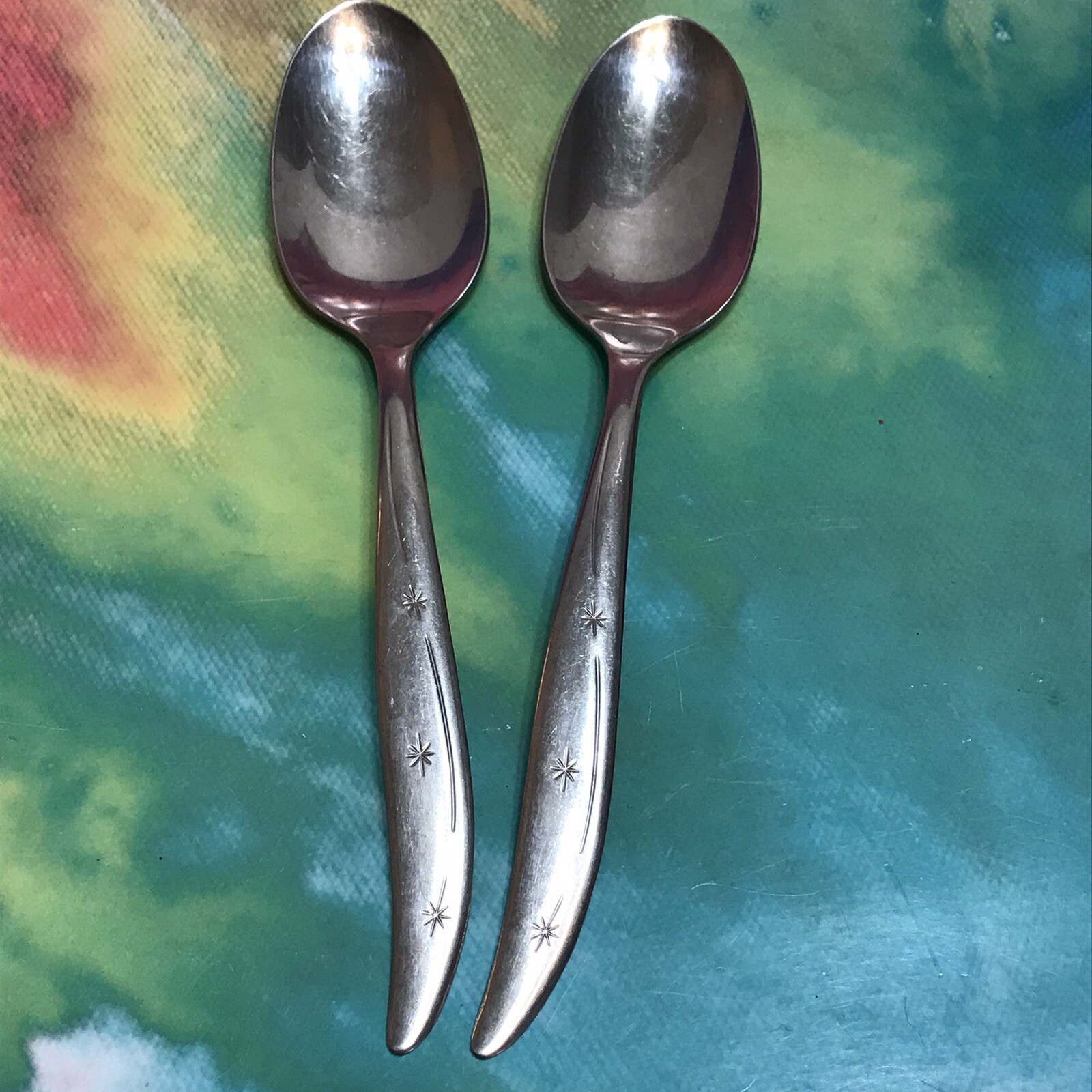 2 Superior USA International Stainless MCM Flatware INS16 - Serving Spoons