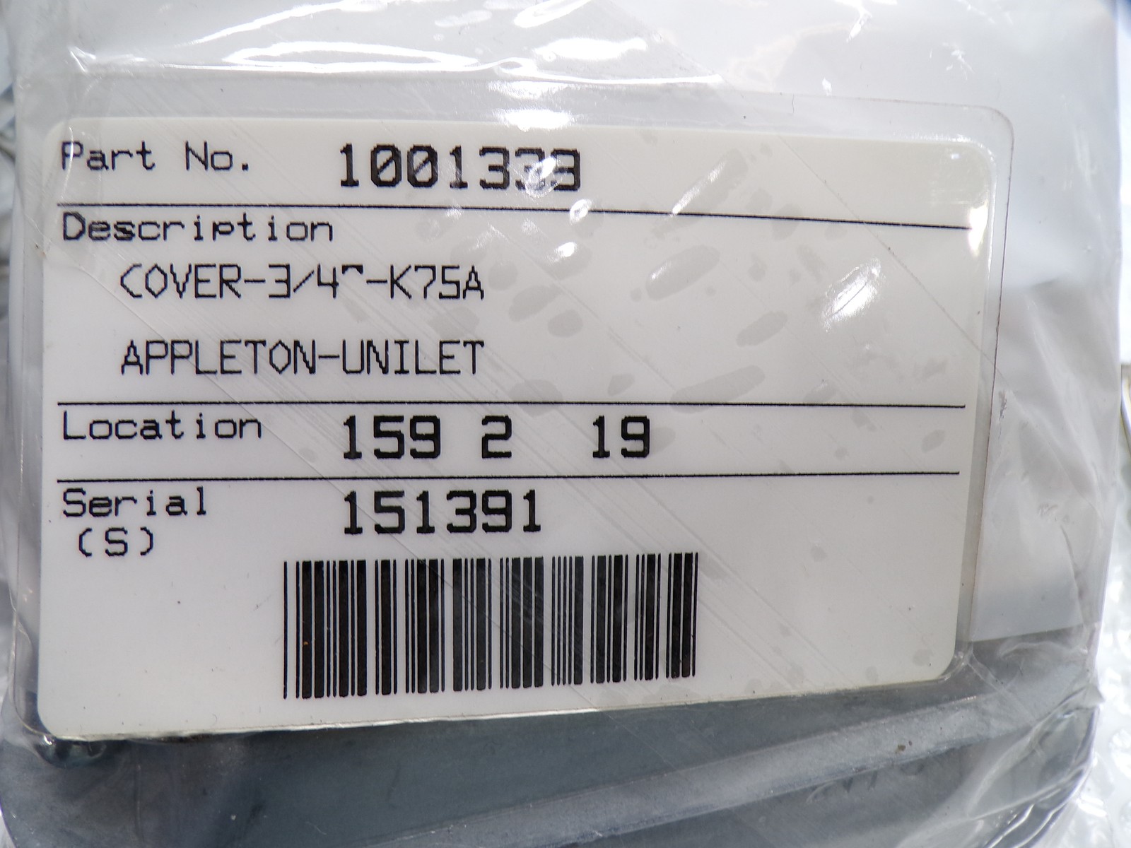 APPLETON 3/4" K75A COVER NSNP