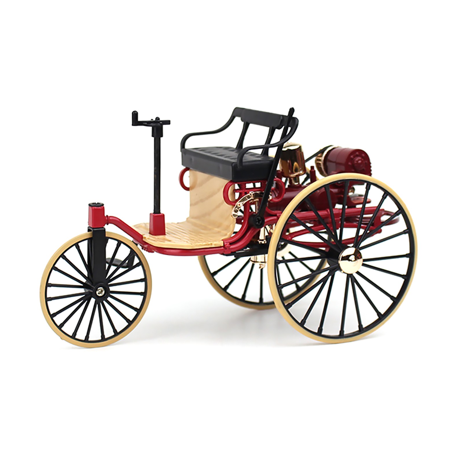 1:12 Scale Classic Tricycle Model Ornaments High Simulation Retro Alloy Car