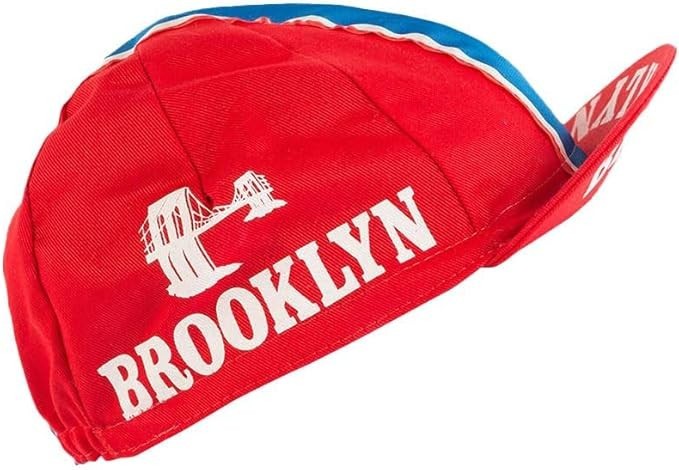 Retro Vintage Team Cycling Cap – Anti-Sweat, Team Jersey Caps, Brooklyn Red