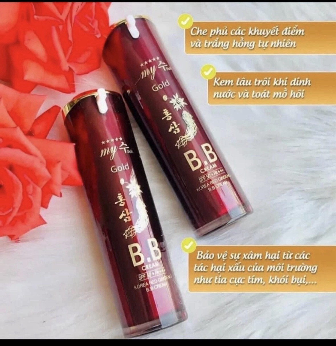 My Gold Korea Red Ginseng BB Cream SPF 50+ PA++++ 40ml  k-Beauty US Seller