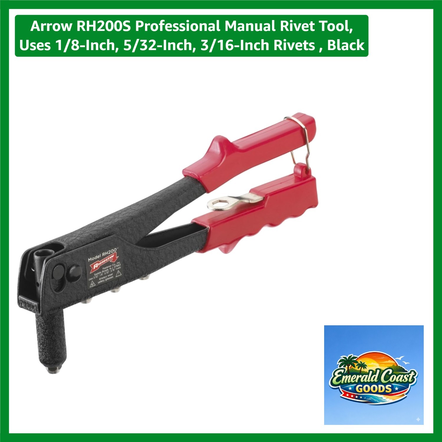 Arrow RH200S Professional Manual Rivet Tool, Uses 1/8-Inch, 5/32-Inch, 3/16-I...